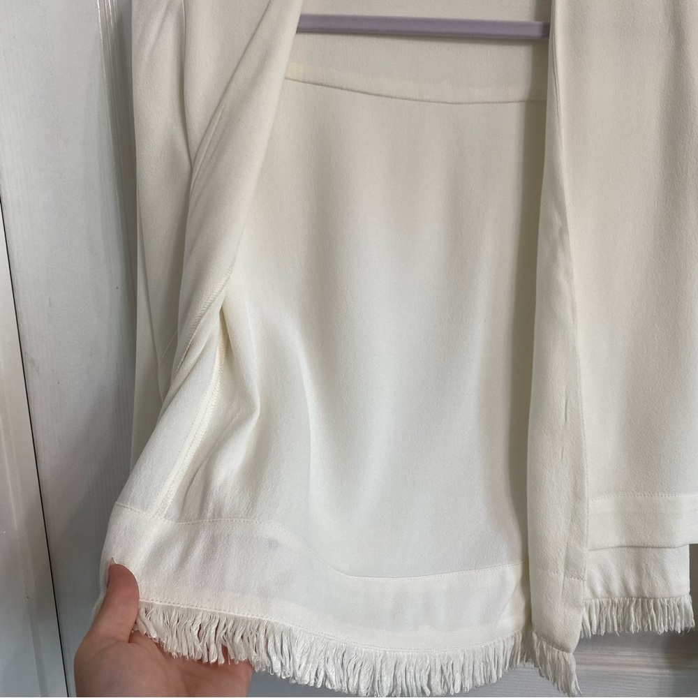 Ella Moss open lightweight jacket with fringe hem women’s small - Picture 9 of 12